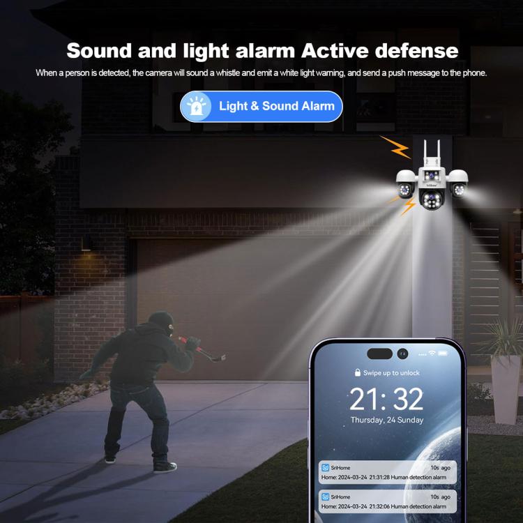 SriHome SH069 8MP 3X Digital Zoom HD Quad-lens Security Camera SriHome SH069 8MP 3X Digital Zoom HD Quad-lens Security Camera